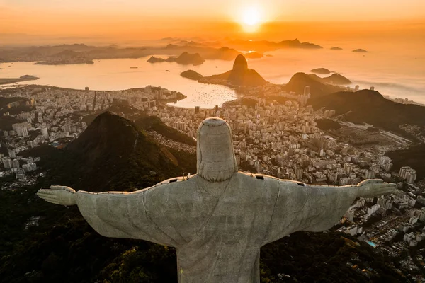 Rio Janeiro Brasile Marzo 2023 Statua Cristo Redentore Sulla Cima — Foto Stock
