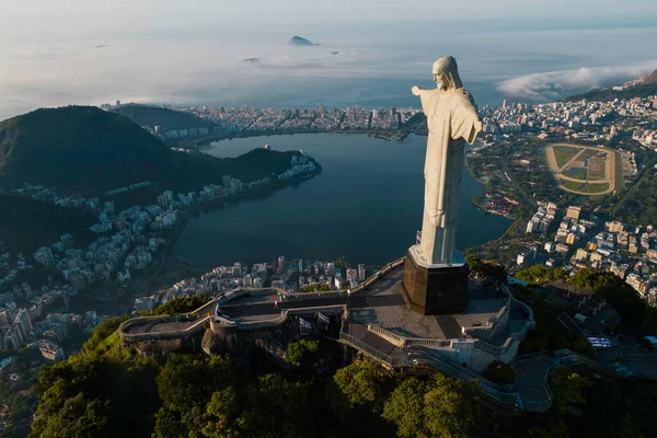 Rio Janeiro Brésil Mars 2023 Statue Christ Rédempteur Sommet Montagne — Photo