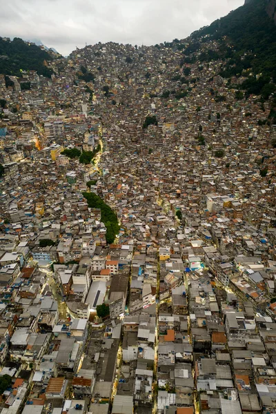 Favela Rocinha Den Största Slummen Shanty Town Latinamerika Beläget Rio — Stockfoto
