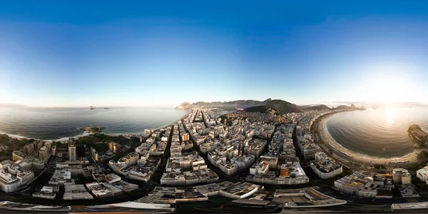 360 Graden Antenne Panorama Van Copacabana Beach Rio Janeiro Bij — Stockfoto