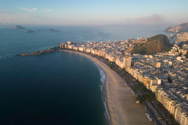 Rio Janeiro Brezilya Ünlü Copacabana Plaj Havadan Görünümü — Stok fotoğraf
