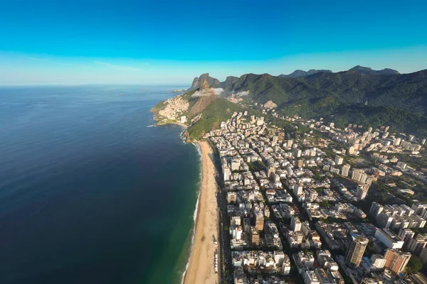 Aerial View Ipanema Leblon Beach District Mountains Horizon Rio Janeiro — Stock Photo, Image