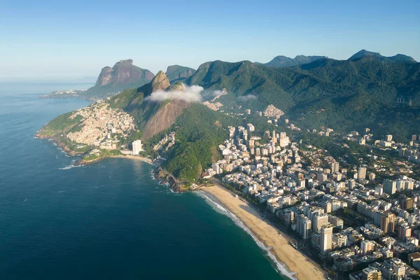 stock image Aerial View of Ipanema and Leblon Beach and District With Mountains in the Horizon in Rio de Janeiro, Brazil