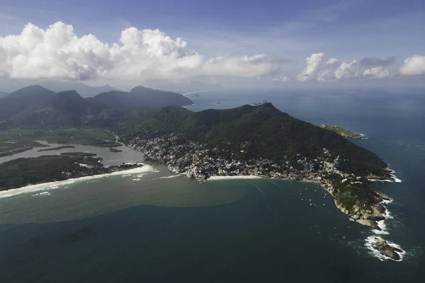 Luchtfoto Van Barra Guaratiba Aan Kust Van Rio Janeiro Brazilië — Stockfoto