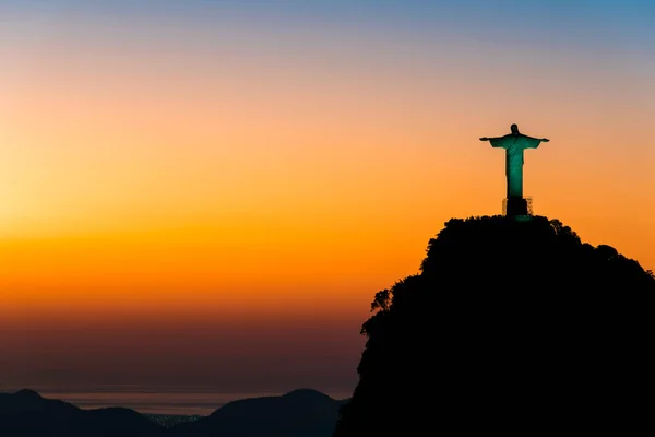 Rio Janeiro Brésil Juin 2023 Statue Christ Rédempteur Sommet Montagne — Photo