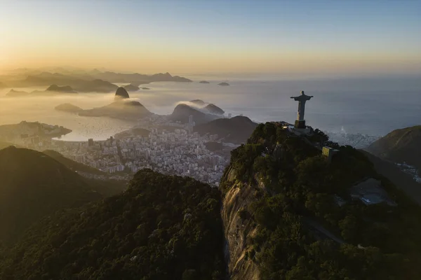 Рио Жанейро Бразилия Июня 2023 Года Статуя Христа Искупителя Вершине — стоковое фото
