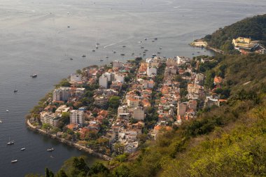 Rio de Janeiro, Brezilya 'daki Urca Mahallesi Hava Görüntüsü