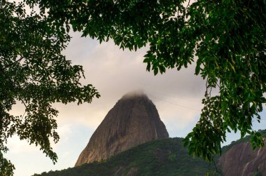 Brezilya, Rio de Janeiro 'daki Ağaçların Altındaki Şekerleme Dağı' nın yan görüntüsü