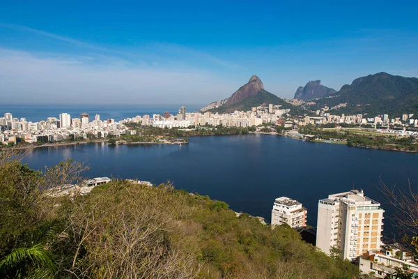 Beautiful View Rio Janeiro Lake Mountains Leblon Ipanema District — Stock Photo, Image