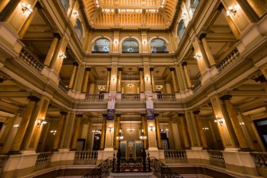 Rio de Janeiro, Brezilya - 21 Eylül 2023: Brezilya Ulusal Kütüphanesi. 1807 'de kurulmuş ve 200 yıldan daha eski..