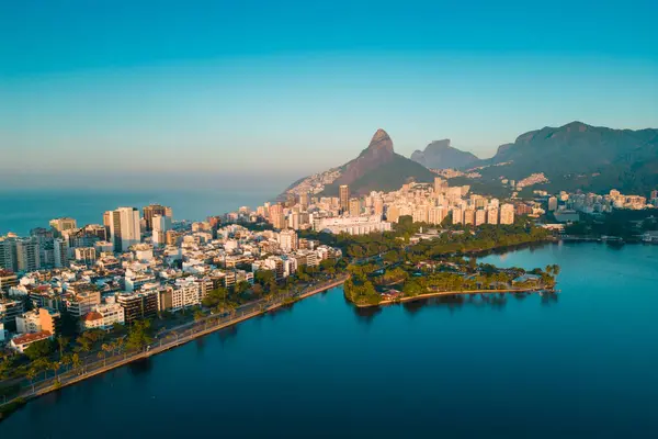 Aerial View Ipanema Leblon Districts Rio Janeiro City Imagem De Stock