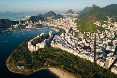 Brezilya Rio de Janeiro 'daki Flamengo ve Botafogo Bölgelerinin Hava Görüntüsü
