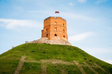 Vilnius Tepesi 'nin tepesindeki Gediminas Kalesi Kulesi