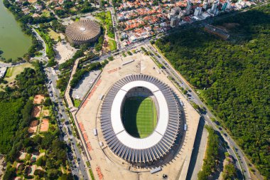 Belo Horizonte, Brezilya - 9 Nisan 2025: Mineiro Havacılık Manzarası - Brezilya 'nın en büyük beşinci futbol stadyumu, Minas Gerais eyaletinde yer almaktadır..