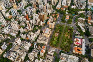 Brezilya 'nın Belo Horizonte şehrindeki Özgürlük veya Özgürlük Meydanı' nın Hava Görüntüsü