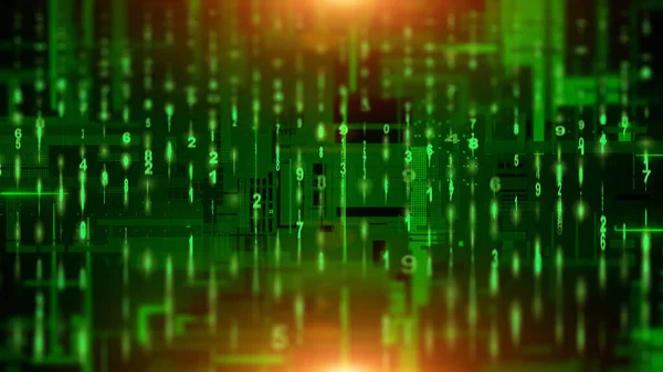 Futuristischer Digitaler Hintergrund Stil Einer Grünen Matrix Binärer Computercode Programmierkonzept — Stockfoto