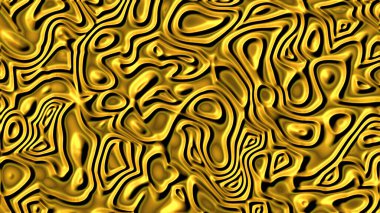 Lüks altın desenli engebeli değişken geometrik yuvarlak şekiller 3 boyutlu dekoratif arka planda.