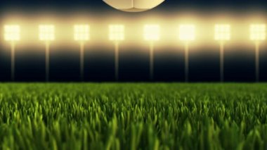 Futbol topu - ışıklı stadyum da 4k animasyon futbol stadyumu