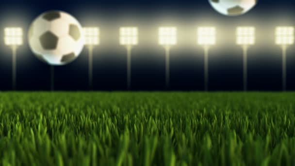 サッカーボール3Dリアルな4K Uhdビデオアニメーション 国際スポーツ大会 — ストック動画