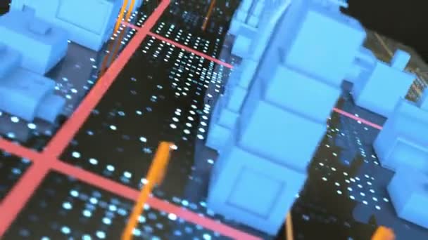 现代汽车的未来主义城市导航 Uhd 3D动画视频 — 图库视频影像