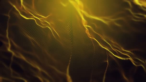 Абстрактные Векторные Золотые Сетчатые Волны Мультфильм Uhd Введение Фоновый Провод — стоковое видео