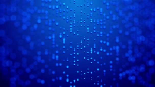 Ροή Σταγόνες Νερό Θολή Μπλε Screensaver Αφηρημένο Φόντο Uhd Video — Αρχείο Βίντεο