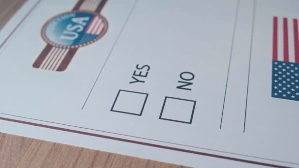Głosowanie Ręczne Koncepcji Karty Głosowania Głosowanie Wybory Prezydenckie Stanach Zjednoczonych — Wideo stockowe