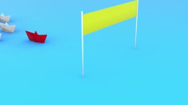 Hedefe doğru başarılı bir liderlik. İş ekibi liderliği video animasyon kavramı.