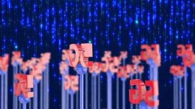 5G nesil kablosuz ağ teknolojisi. Geniş bant erişimi 3B konsept 4K UHD video dikişsiz döngü.
