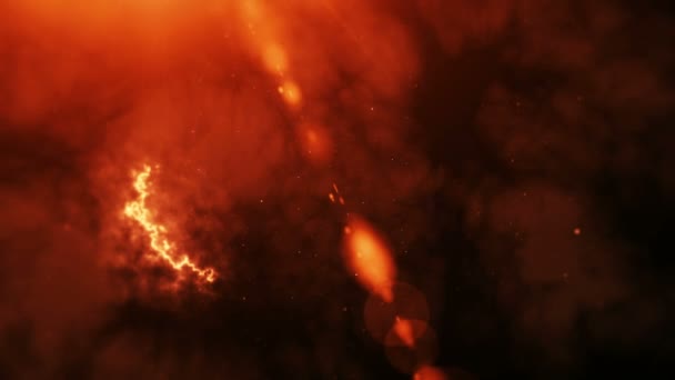 带镜头耀斑和尘埃粒子3D视频动画的宇宙星云和星系背景 — 图库视频影像