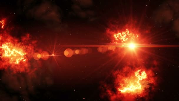 Nebulosa Universal Fondo Galaxia Con Destello Lente Partículas Polvo Vídeo — Vídeos de Stock