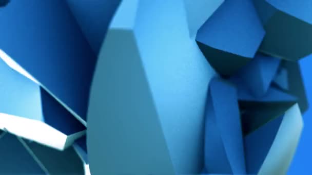 Abstrakte Blaue Gefaltete Geometrische Formen Polygone Videoanimation Design Hintergrundvorlage — Stockvideo
