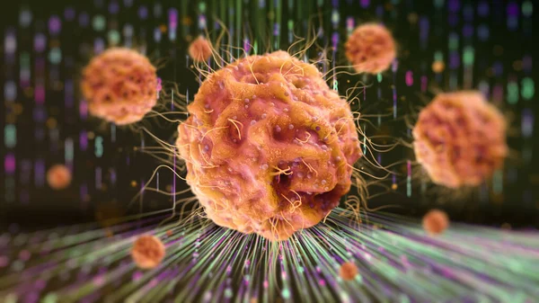 Grippevirus Virusinfektion Der Atemwege Mikroskopische Ansicht Von Grippebakterien Mit Verschwommener Stockfoto