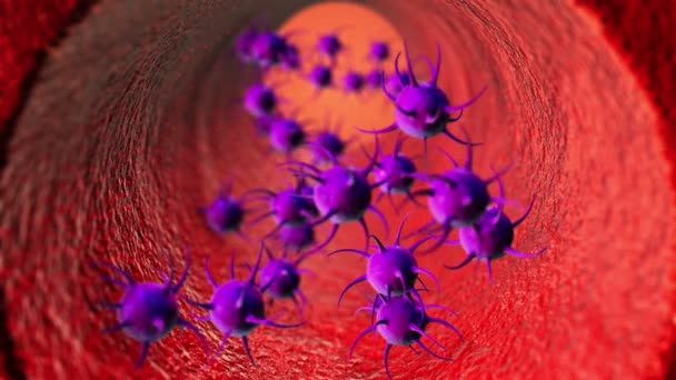 结肠病毒危险的大流行性流感对健康的感染风险 医疗保健和免疫科学概念3D视频动画4K Uhd — 图库视频影像
