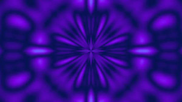 Glowing Purple Kaleidoscope Blurred Ornament Flower Shapes Symmetrical Structures Sci — Stock Photo, Image