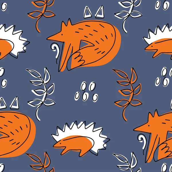 Vector seamless pattern on the folk art style. Ornament illustration, doodle decoration to wrap paper,mobile background