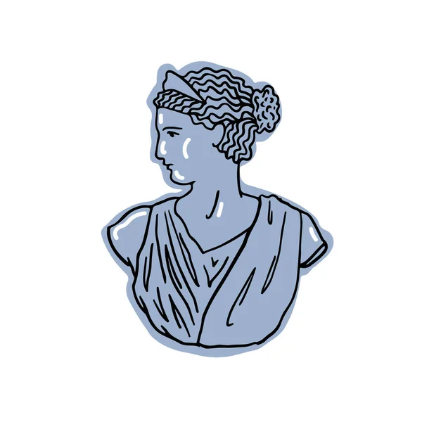 Blauw Modern Trendy Oudgrieks Standbeeld Vector Illustratie Sculptuur Van Rome — Stockvector