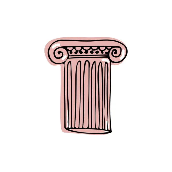 Różowy Nowoczesny Modny Starożytny Grecki Kolumna Wektor Ilustracja Architektoniczny Joński — Wektor stockowy