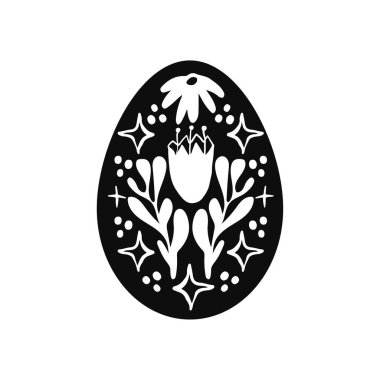 Paskalya yumurtasının siyah çizgisi. Vektör illüstrasyonu