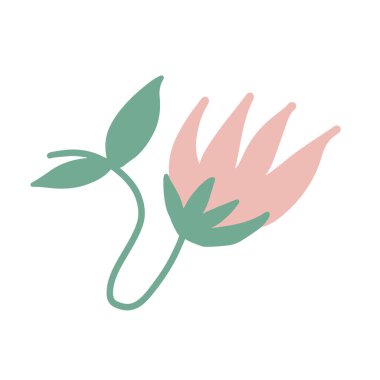 Renkli el çizimi çiçek. Vektör illüstrasyonu