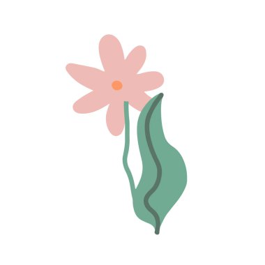 Renkli el çizimi çiçek. Vektör illüstrasyonu