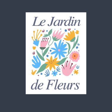 Renkli bir el yapımı piyasa tasarımı posteri. Vektör illüstrasyonu