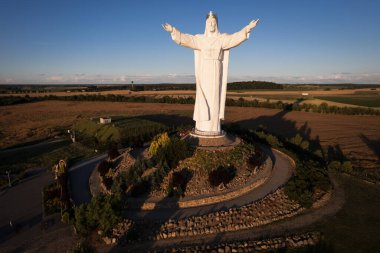 SWIEBODZIN, POLAND - JULY 11, 2022: 36 m high figure of Jesus Christ the King of the Universe