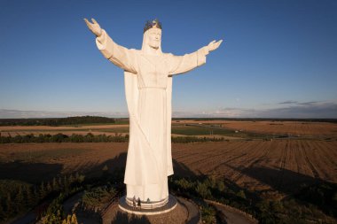 SWIEBODZIN, POLAND - JULY 11, 2022: 36 m high figure of Jesus Christ the King of the Universe