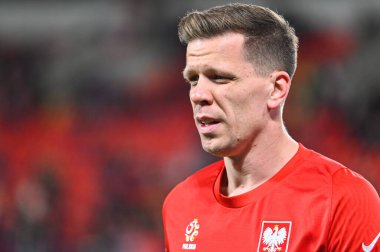 PRAG, CZECH REPUBLIC - 24 Mart 2023: UEFA Euro 2024 elemeleri. Maç Çek Cumhuriyeti - Polonya 3: 1. Polonyalı kaleci Wojciech Szczesny.