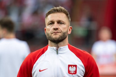 WARsaw, POLAND - 16 Haziran 2023 Polonya-Almanya maçı 1: 0. Jakub Blaszczykowski Kuba veda oyunu sırasında.