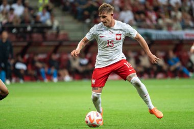 WARsaw, POLAND - 16 Haziran 2023 Polonya-Almanya maçı 1: 0. Aslında Michal Skoras.