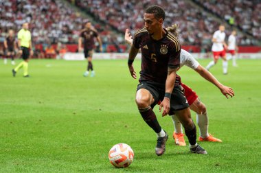 WARsaw, POLAND - 16 Haziran 2023 Polonya-Almanya maçı 1: 0. Eylemde Thilo Kehrer.