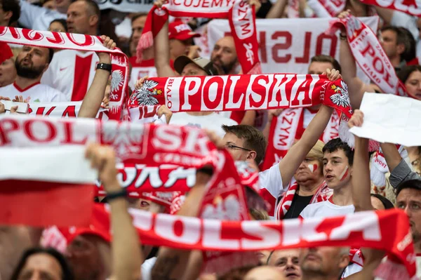 Варшава Июня 2023 Года Товарищеский Футбольный Матч Польша Германия Аплодирующие Стоковое Изображение