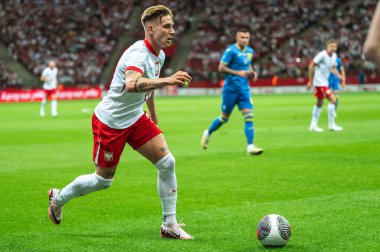 WARsaw, POLAND - 7 Haziran 2024 Polonya - Ukrayna 3: 1. Aslında Michal Skoras.